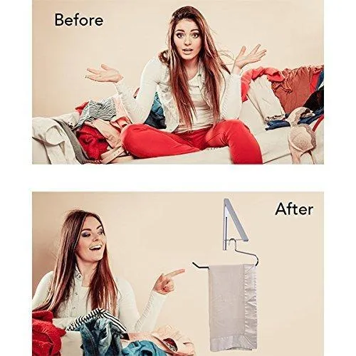 Stock Your Home Folding Clothes Hanger Wall Mounted Retractable Clothes Drying Rack Laundry Room Closet Storage & Organization, Aluminum, Easy Installation – Silver