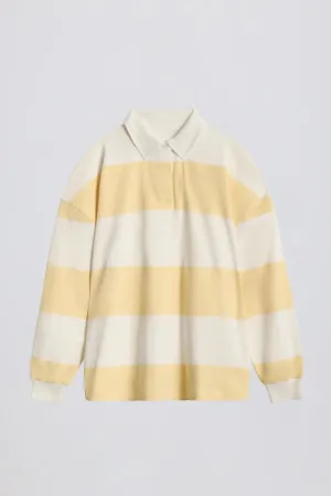 Striped Oversized Long-Sleeve T-Shirt in Lemon