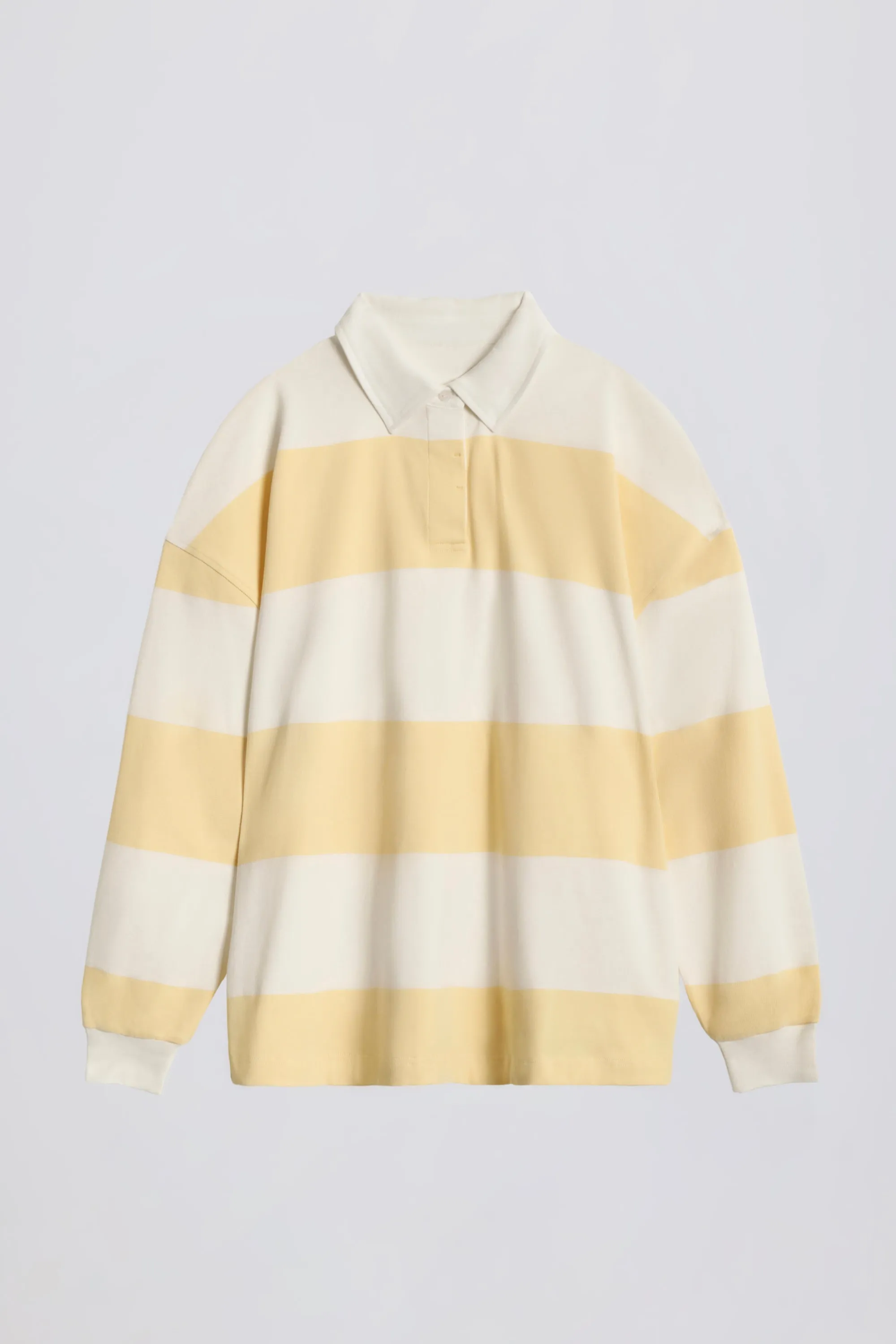 Striped Oversized Long-Sleeve T-Shirt in Lemon