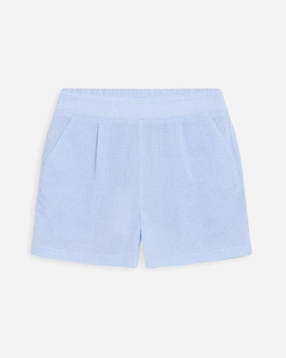 Teen Dana Check Shorts - Light Blue