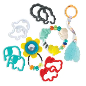 TEETHE AND RATTLE BABY ESSENTIALS GIFT SET, 11 PIECES