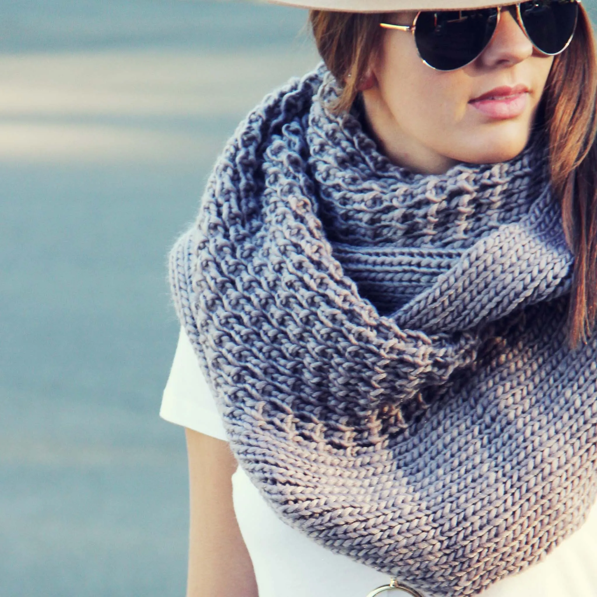 The Fable Knit Scarf in Taupe