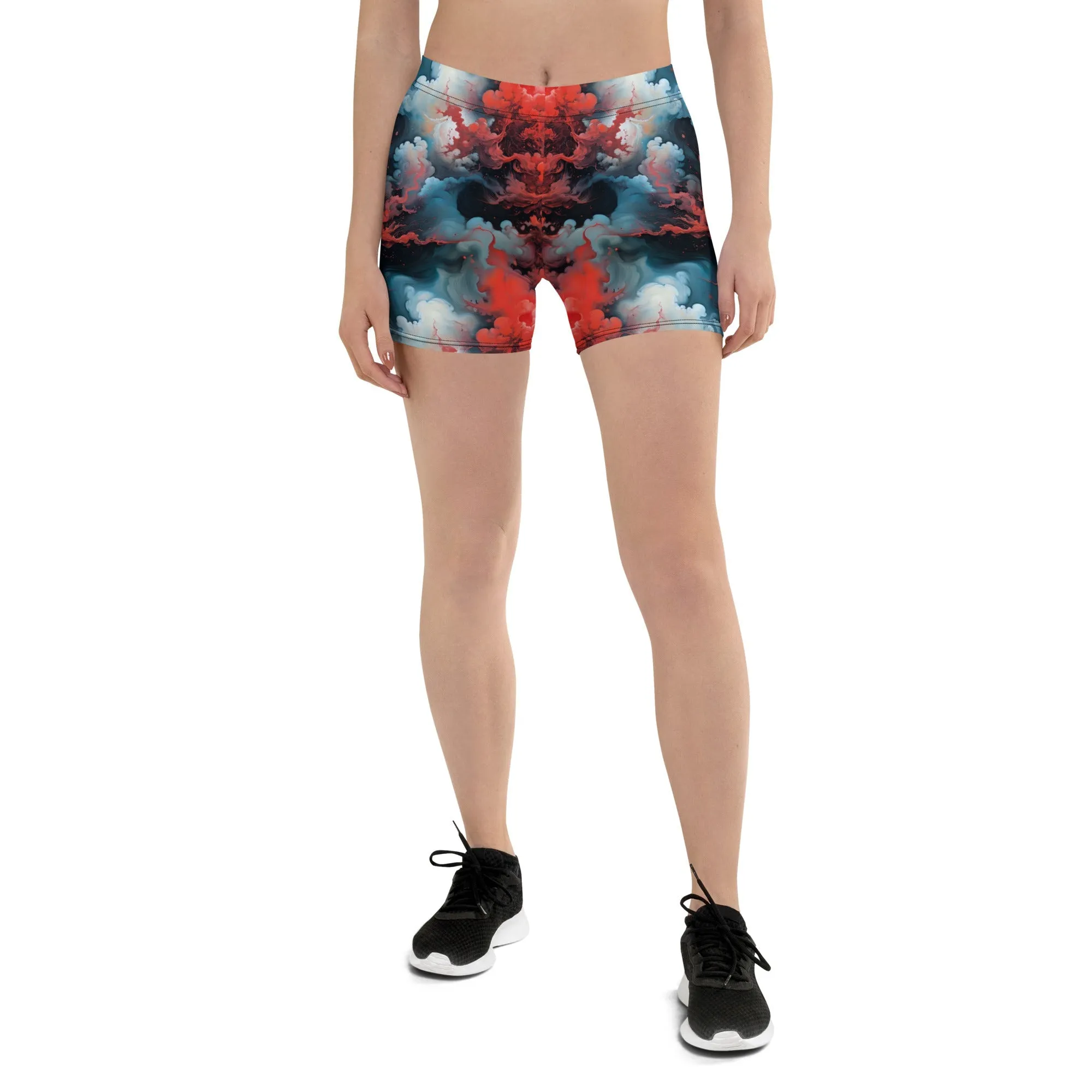 Tight Shorts - Ethereal Crimson Flow - Light