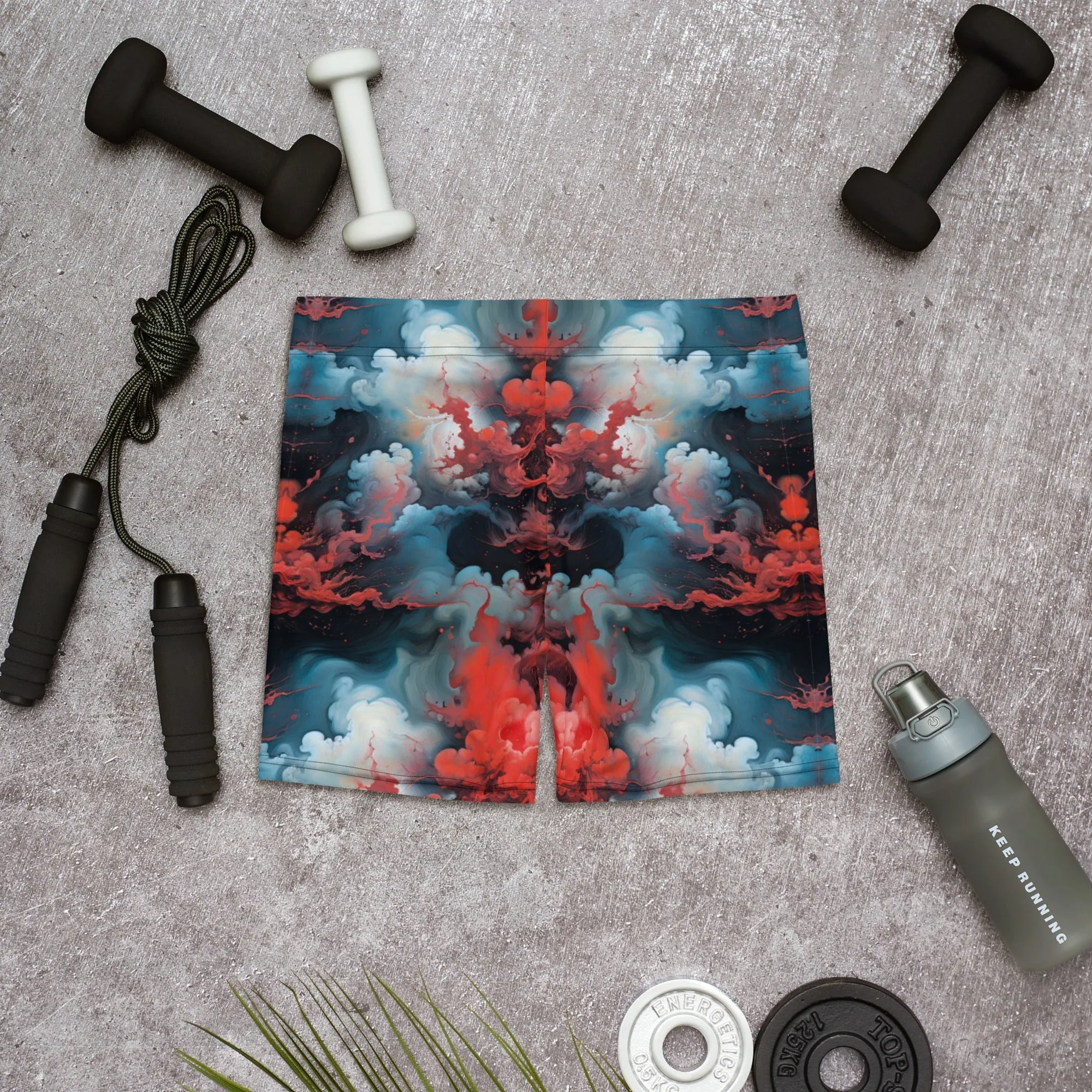 Tight Shorts - Ethereal Crimson Flow - Light