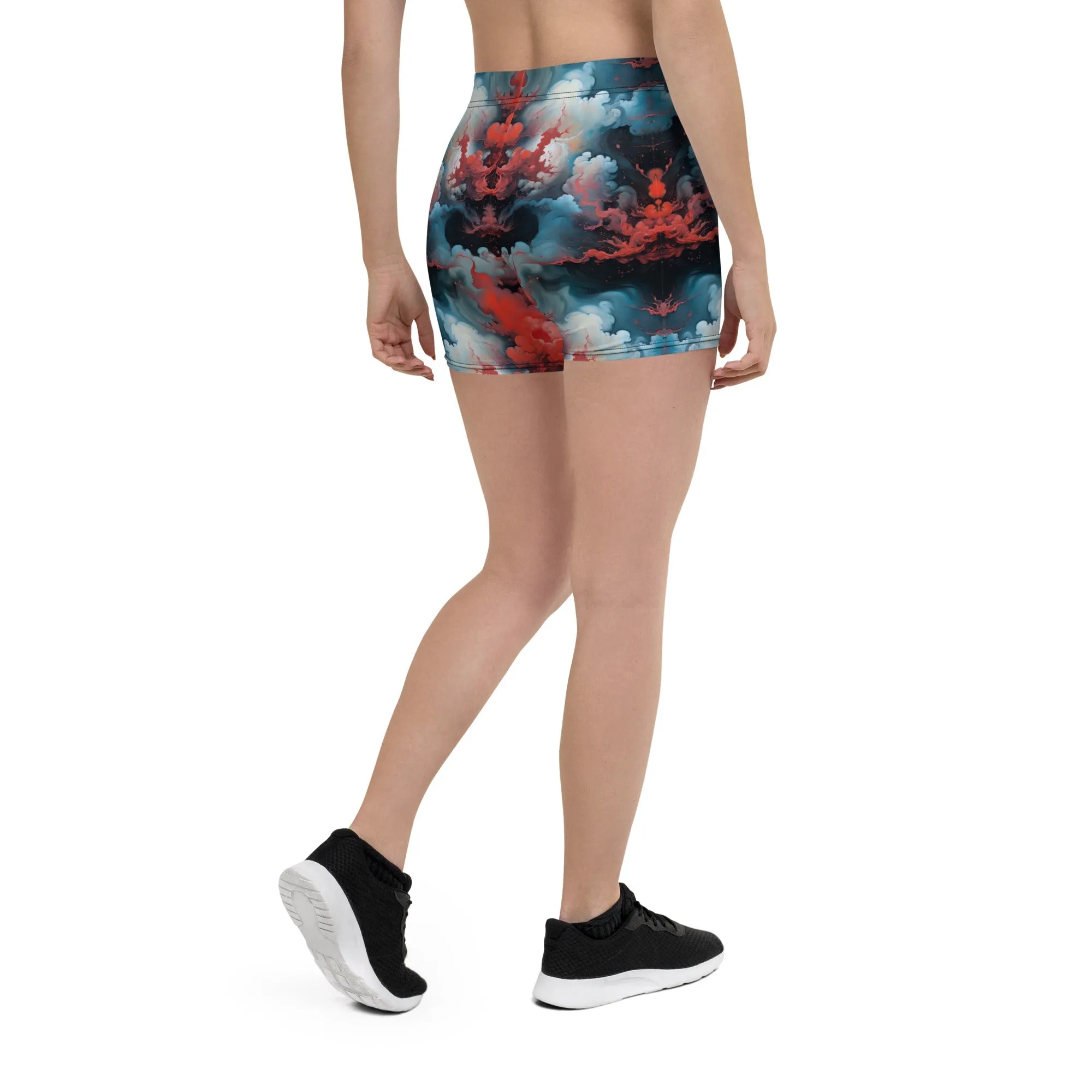 Tight Shorts - Ethereal Crimson Flow - Light