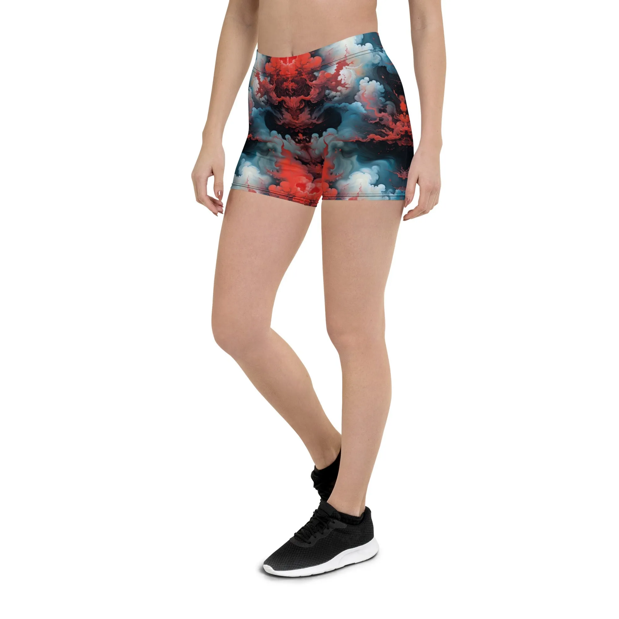 Tight Shorts - Ethereal Crimson Flow - Light