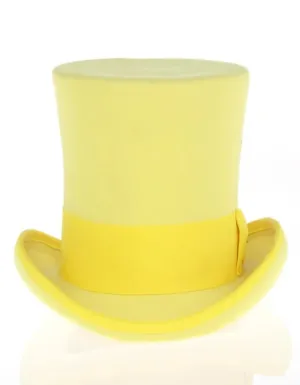 Victorian Steampunk Top Hat - 1800 19th Century - Dressy Loden Felt Top Yellow Hat