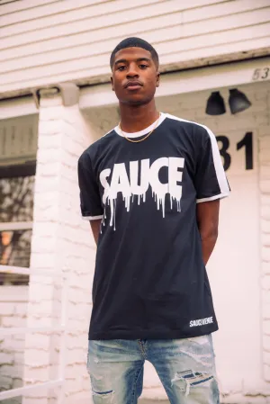 White Sauce | Black Solid/White Jersey Tee