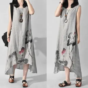 Women's Clothing Summer Damen Rmellos Asymmetrisch Lange Maxikleid A-Line Partykleid Oversized Dress