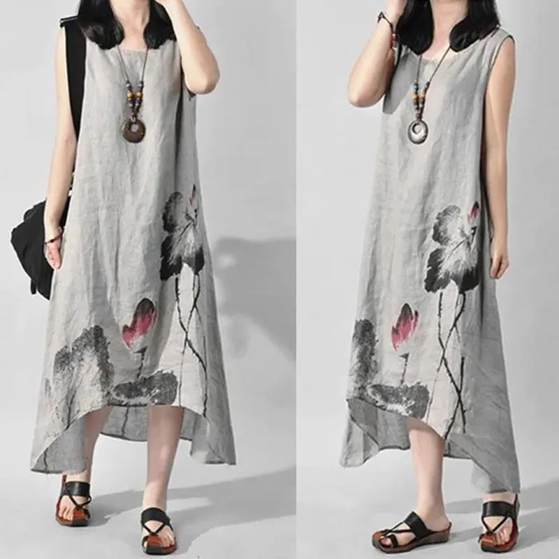 Women's Clothing Summer Damen Rmellos Asymmetrisch Lange Maxikleid A-Line Partykleid Oversized Dress