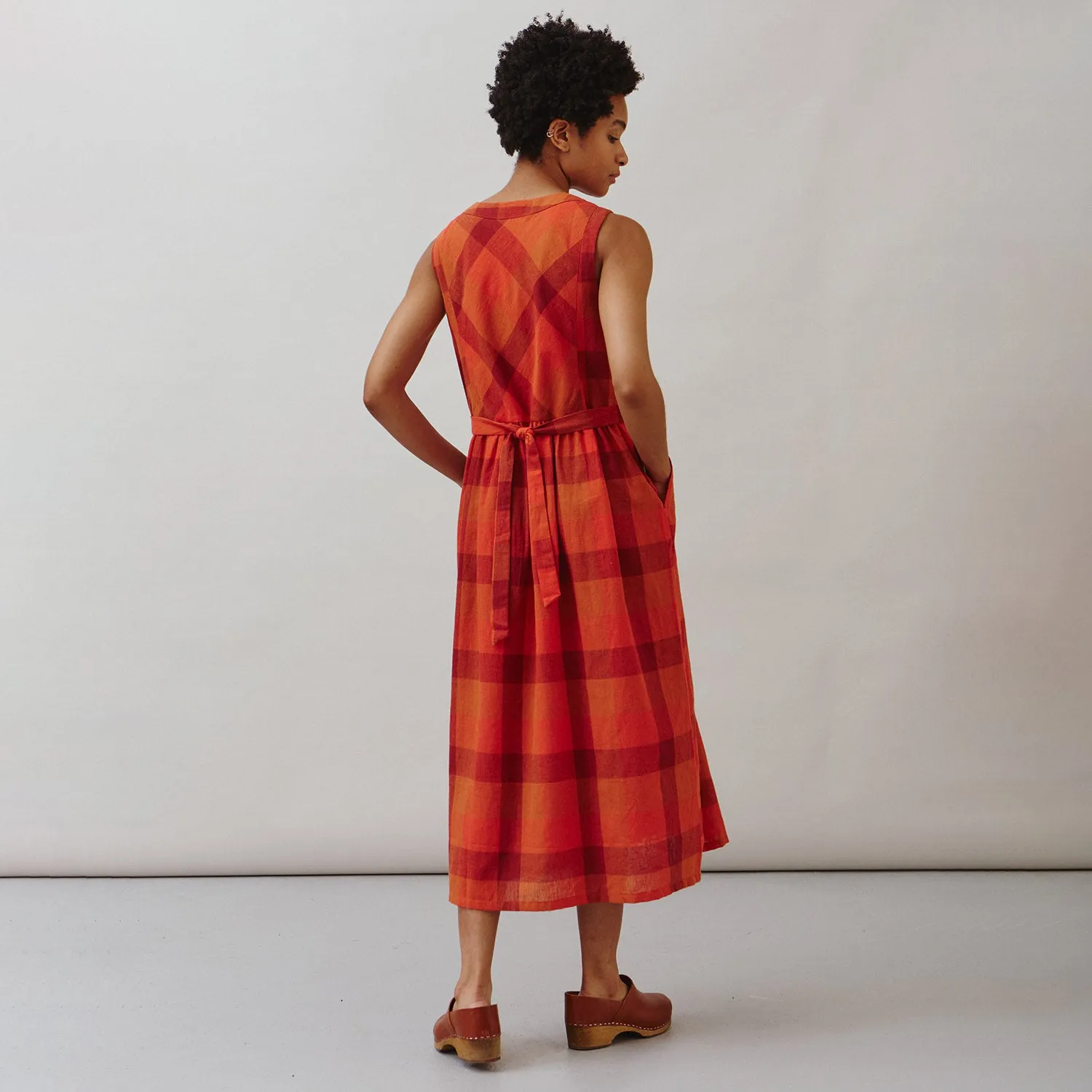 Women's Cotton/Linen Frankie Dress - Red Check