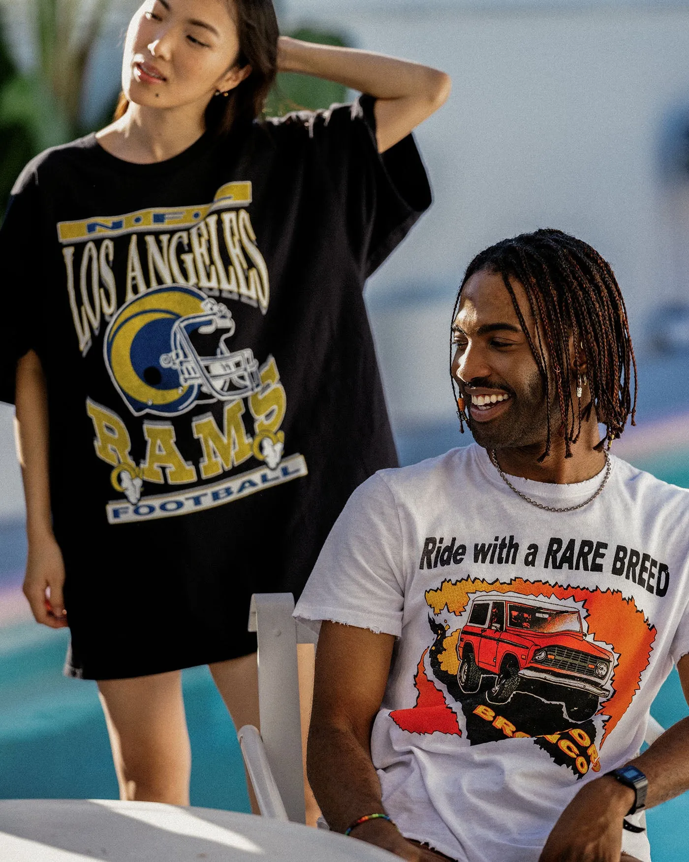 Women's Los Angeles Rams Helmet Oversized Tee Dress