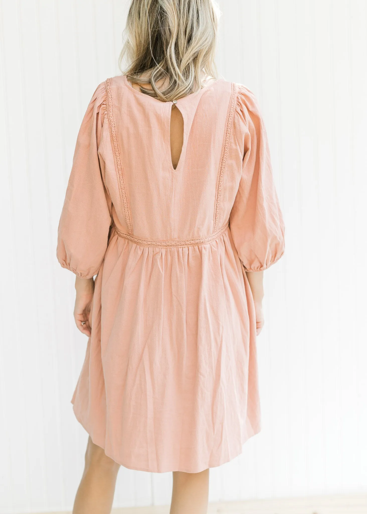 X Lace Detail Clay Dress