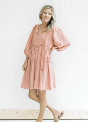 X Lace Detail Clay Dress